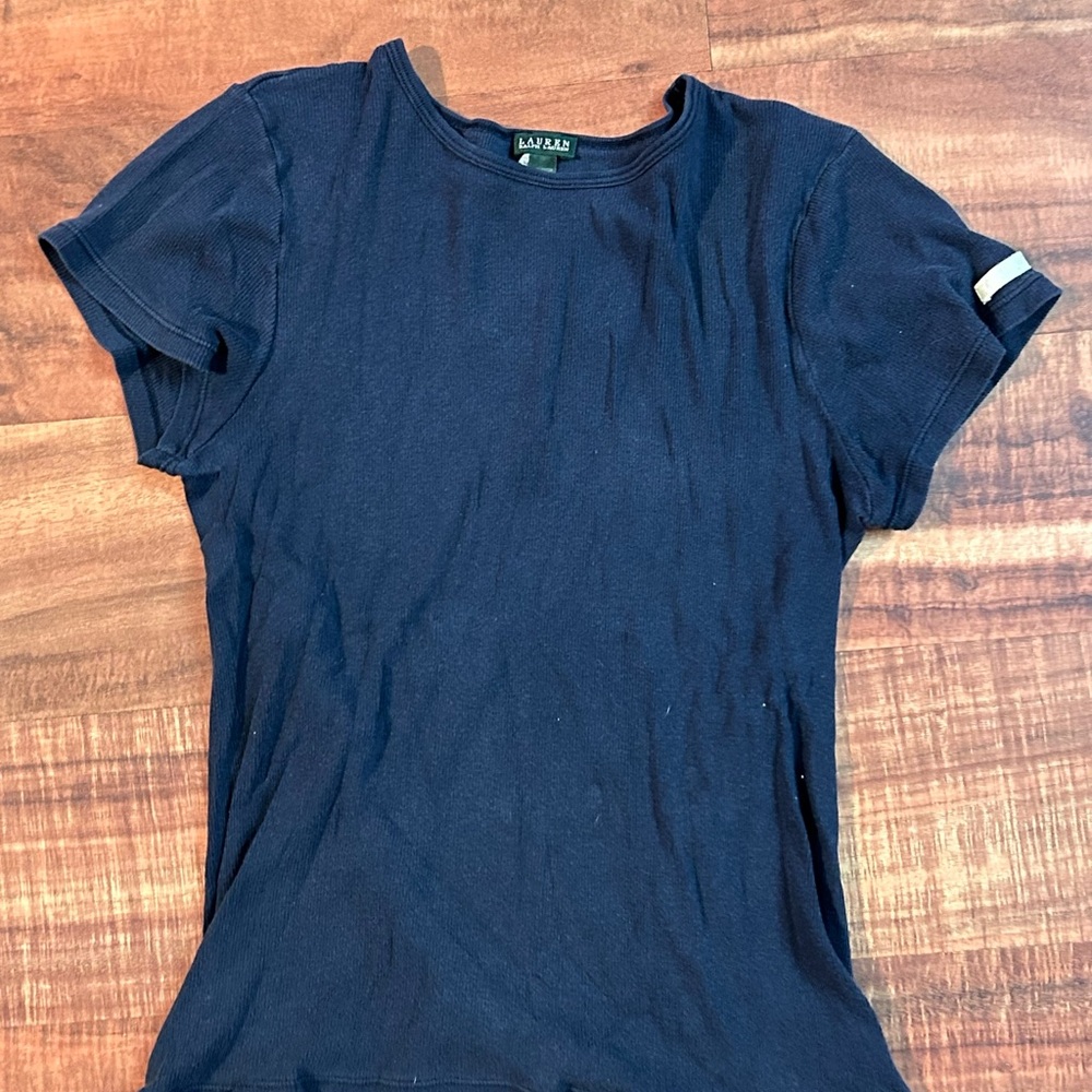 Ralph Lauren Vintage Ribbed Blue Short Sleeve Tee